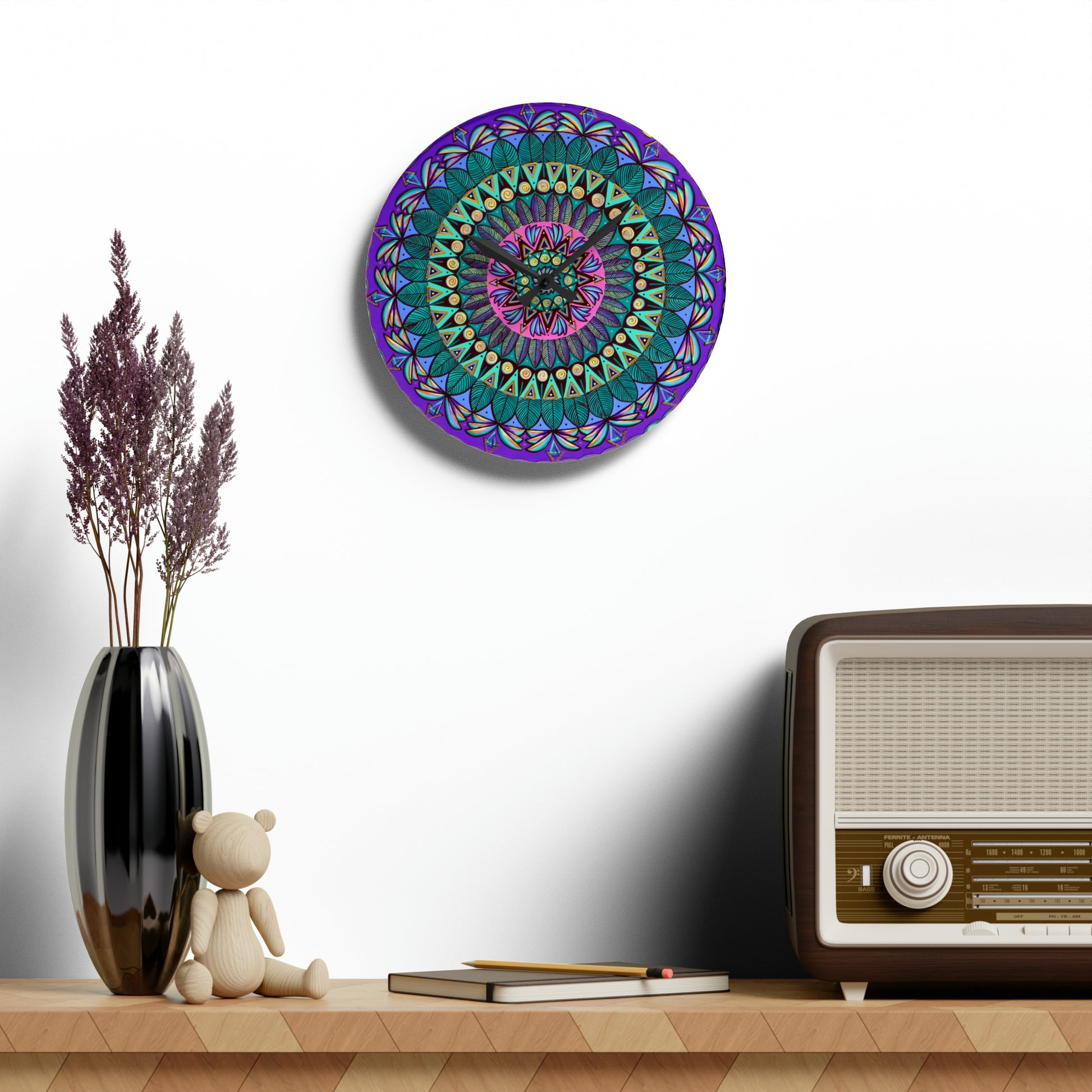 "Mandaladiosa" Cosmic Clock - Blue Flame Array Home Decor