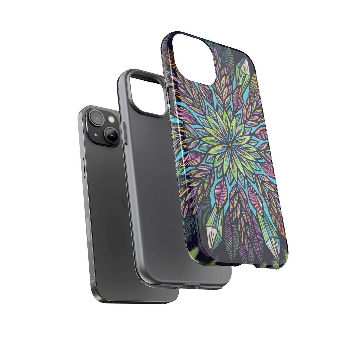 "Krystalhoja" Art Phone Armor - Blue Flame Array Phone Case