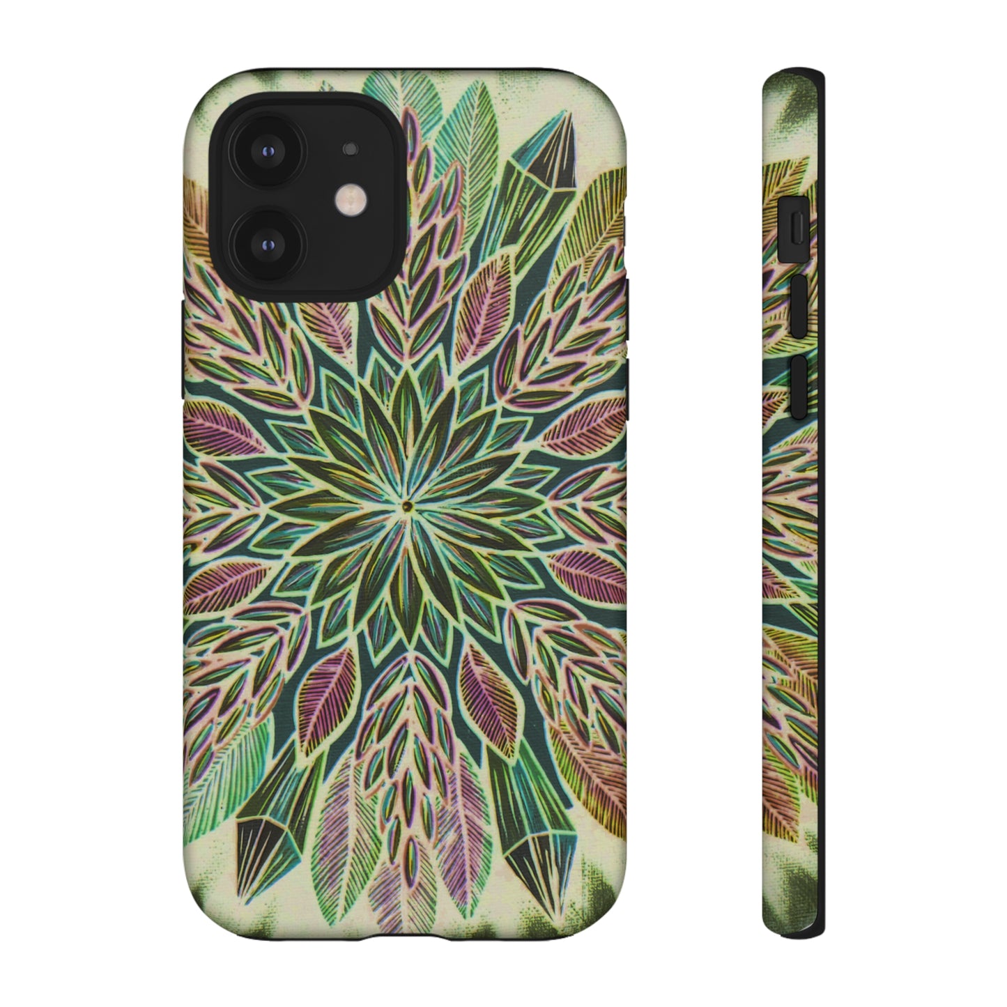 "Krystalhoja Verde" Art Phone Armor - Blue Flame Array iPhone 12 / Matte Phone Case