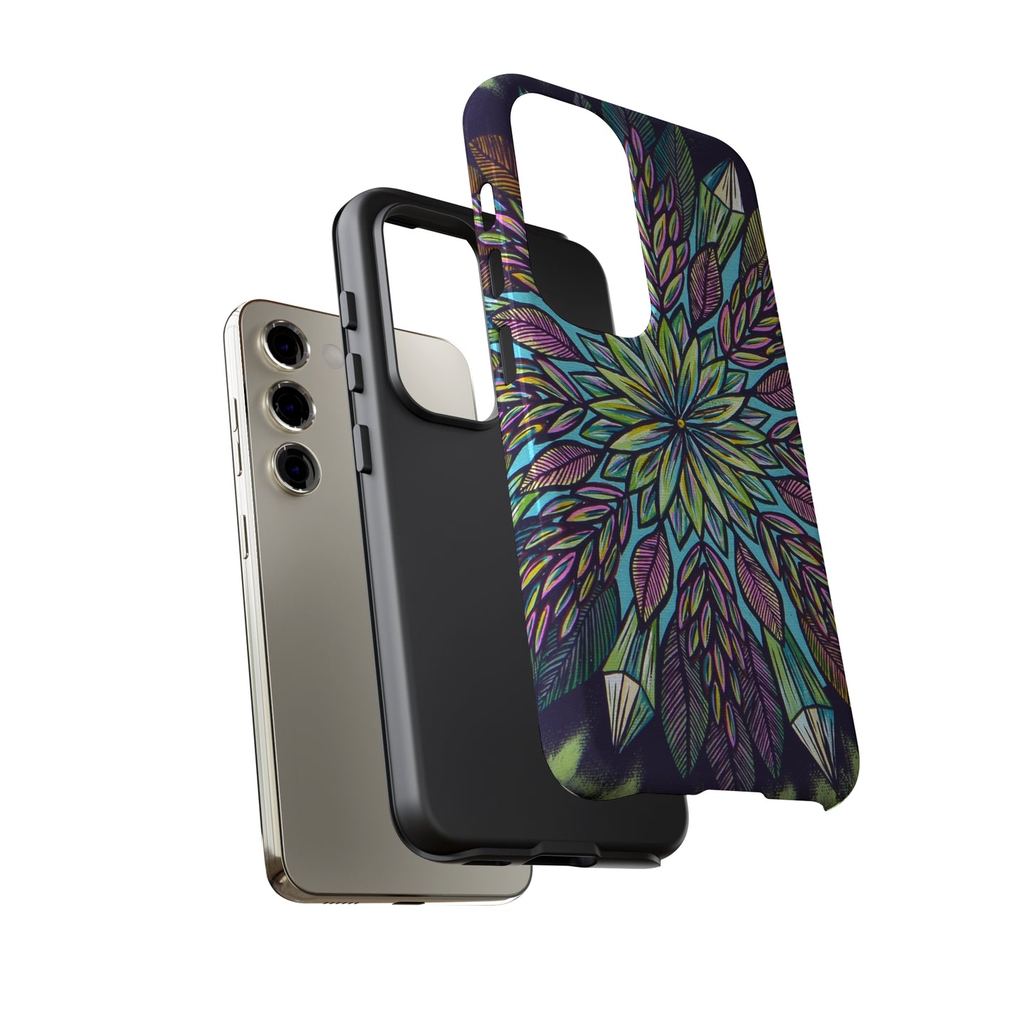 "Krystalhoja" Art Phone Armor - Blue Flame Array Phone Case