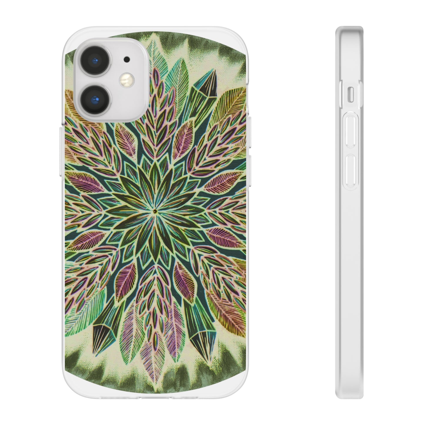 "Krystalhoja Verde" Art Phone Armor (slim-fit) - Blue Flame Array iPhone 12 Mini Phone Case