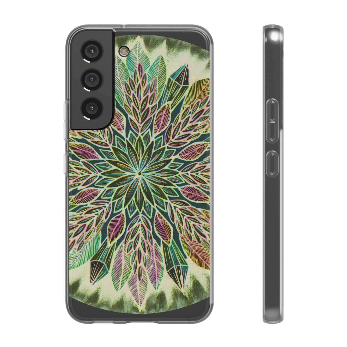 "Krystalhoja Verde" Art Phone Armor (slim-fit) - Blue Flame Array Samsung Galaxy S22 with gift packaging Phone Case