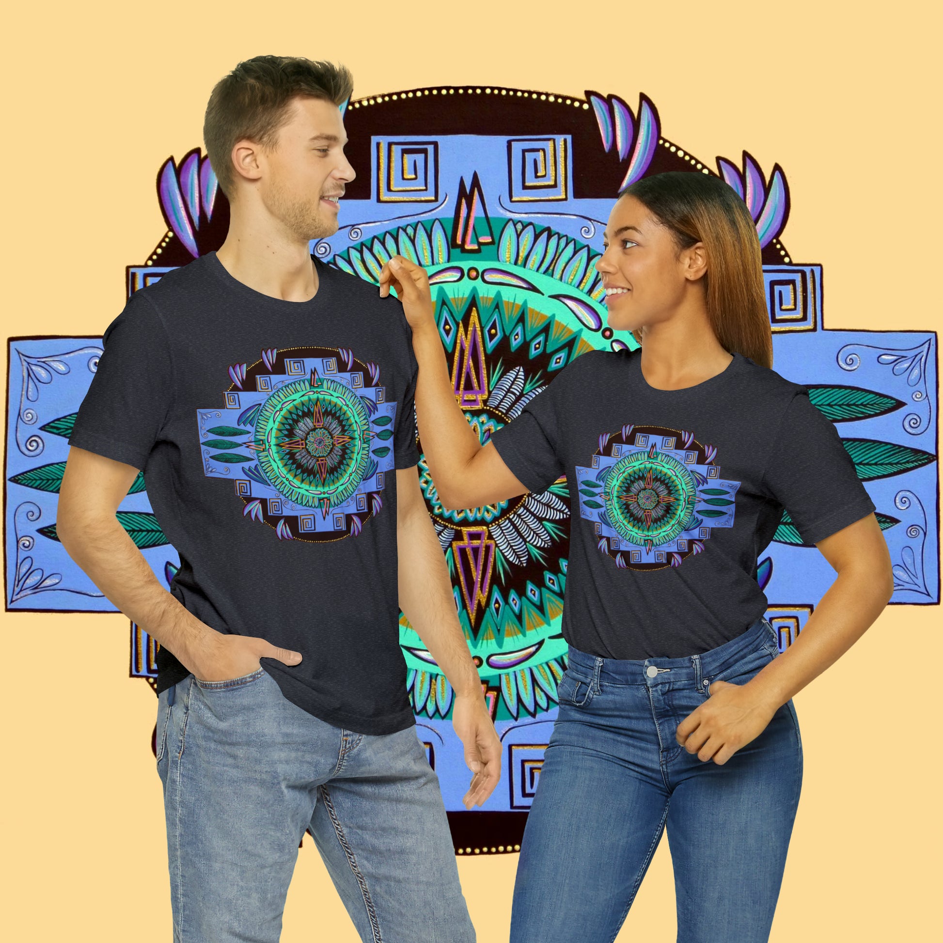 "Plumachakana" Lords & Ladies Tee - Blue Flame Array T-Shirt