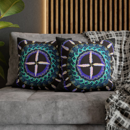 "Cuatro Vientos" Dreamcatcher Pillow Cover - Blue Flame Array Home Decor