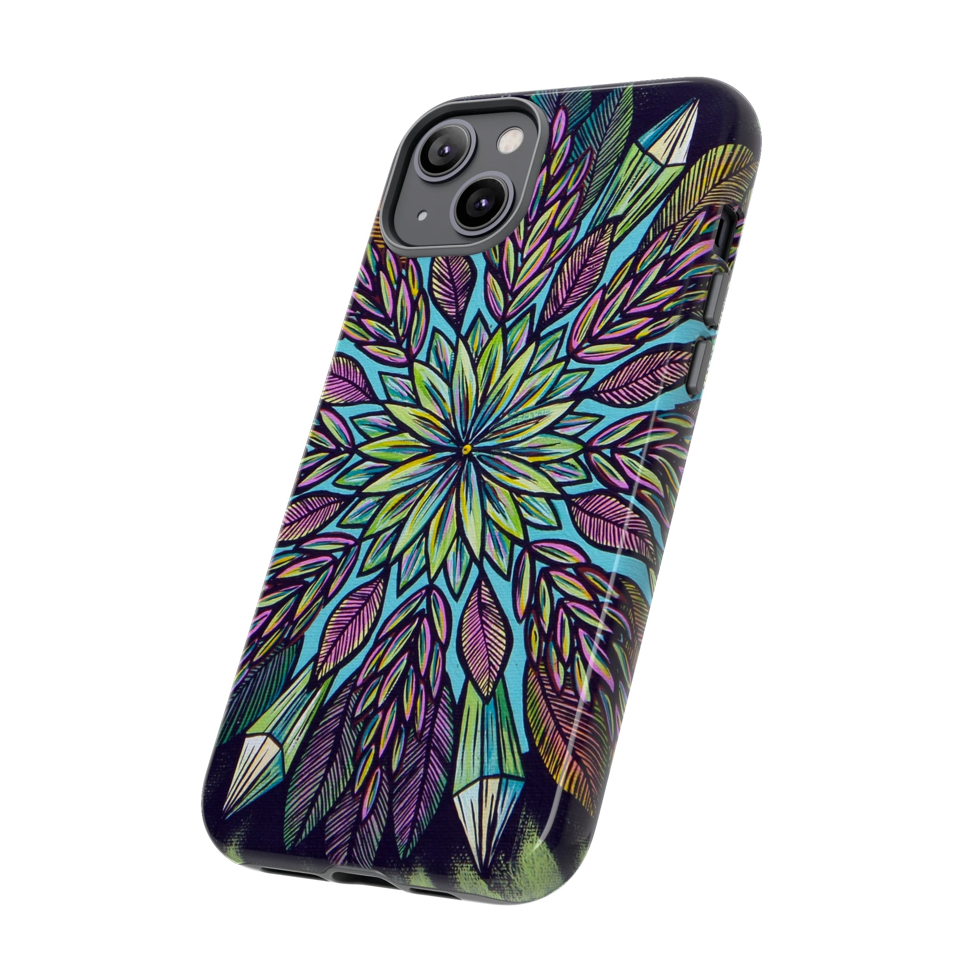 "Krystalhoja" Art Phone Armor - Blue Flame Array Phone Case