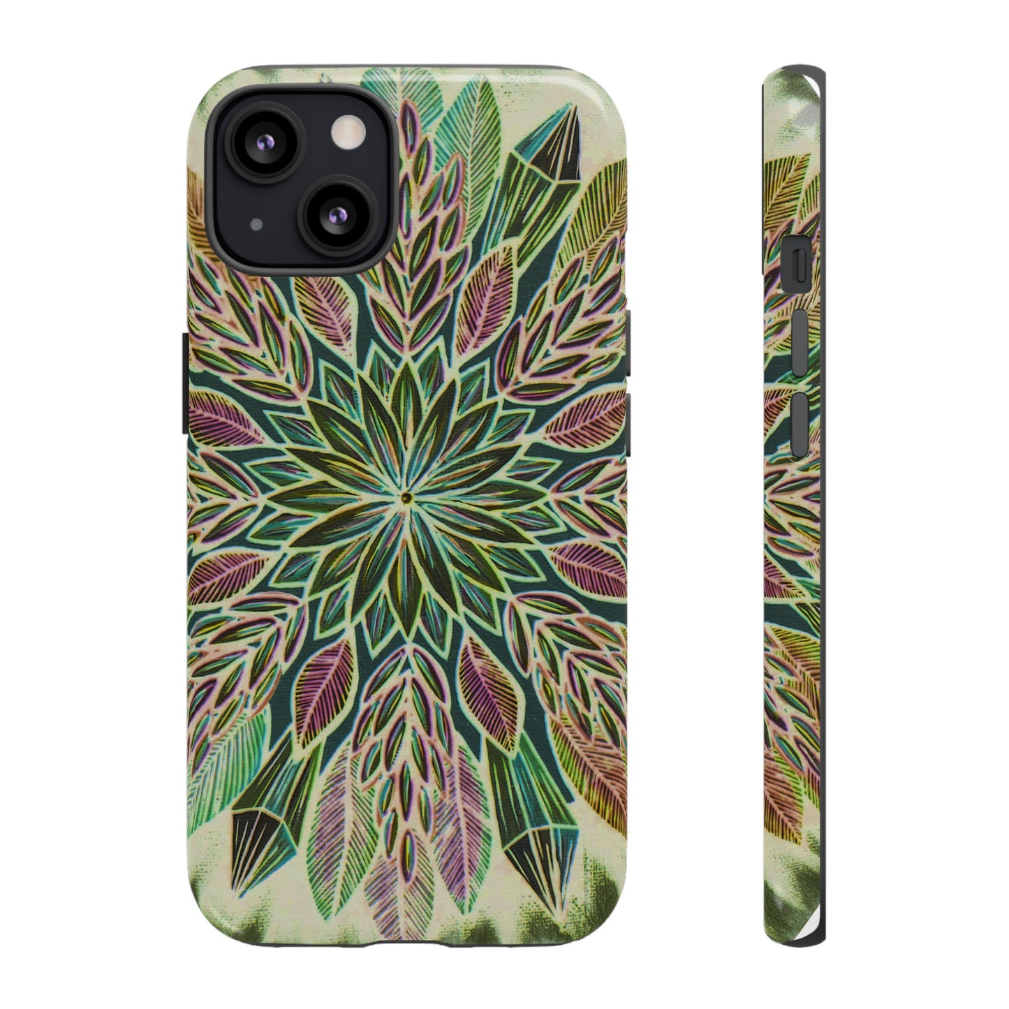 "Krystalhoja Verde" Art Phone Armor - Blue Flame Array iPhone 13 / Glossy Phone Case