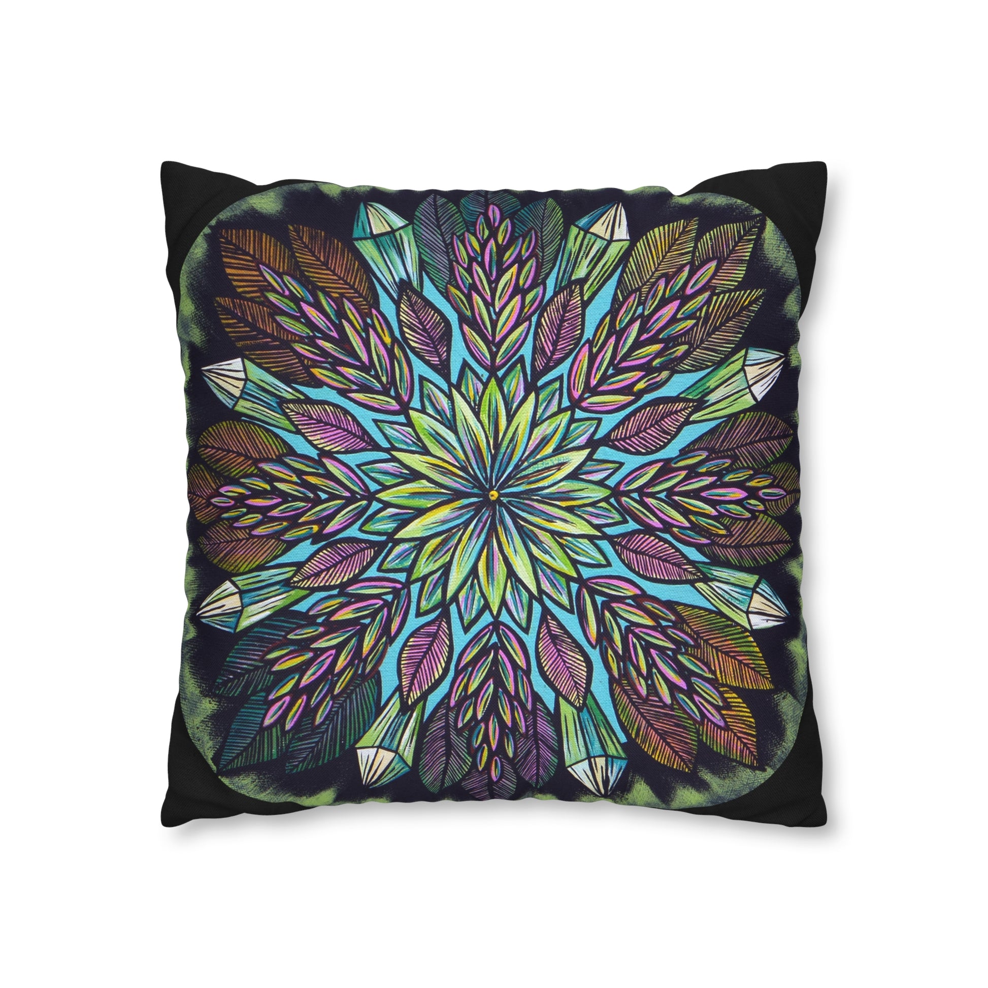 "Krystalhoja" Dreamcatcher Pillow Cover - Blue Flame Array Home Decor