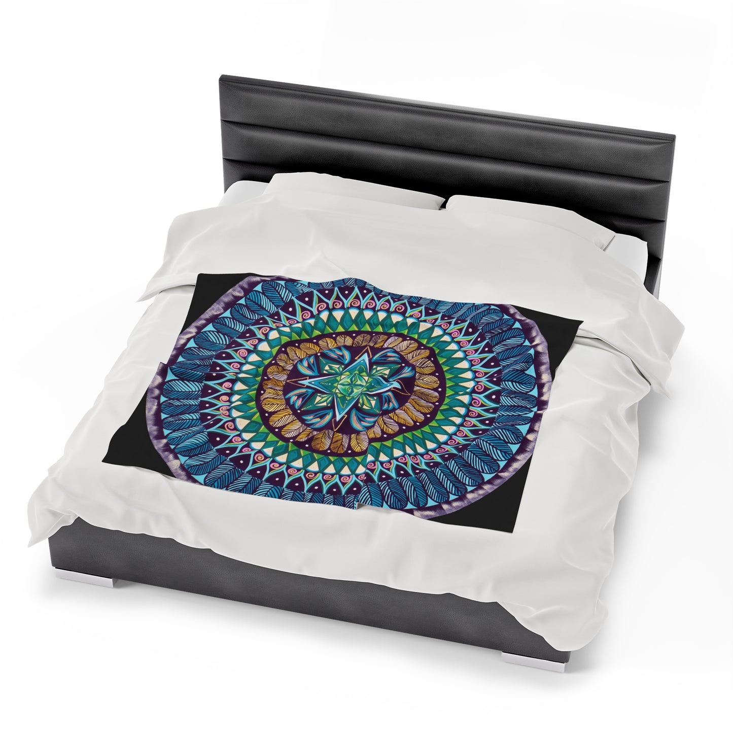 "AquilazurA Kryst'dala" Dreamcatcher Blanket - Blue Flame Array All Over Prints