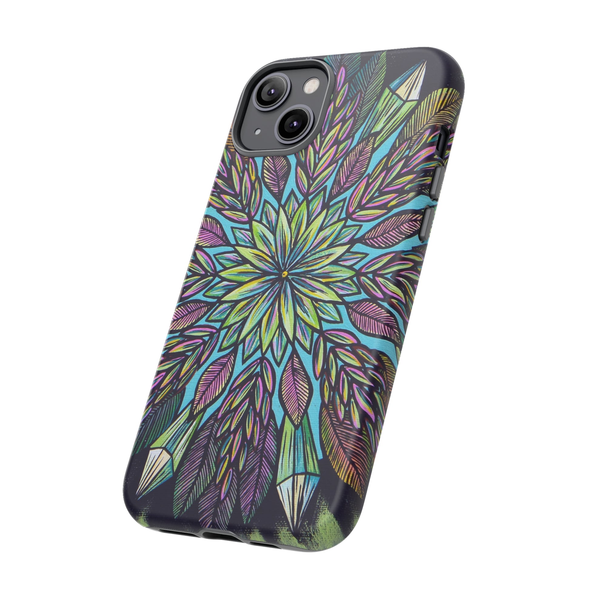 "Krystalhoja" Art Phone Armor - Blue Flame Array Phone Case