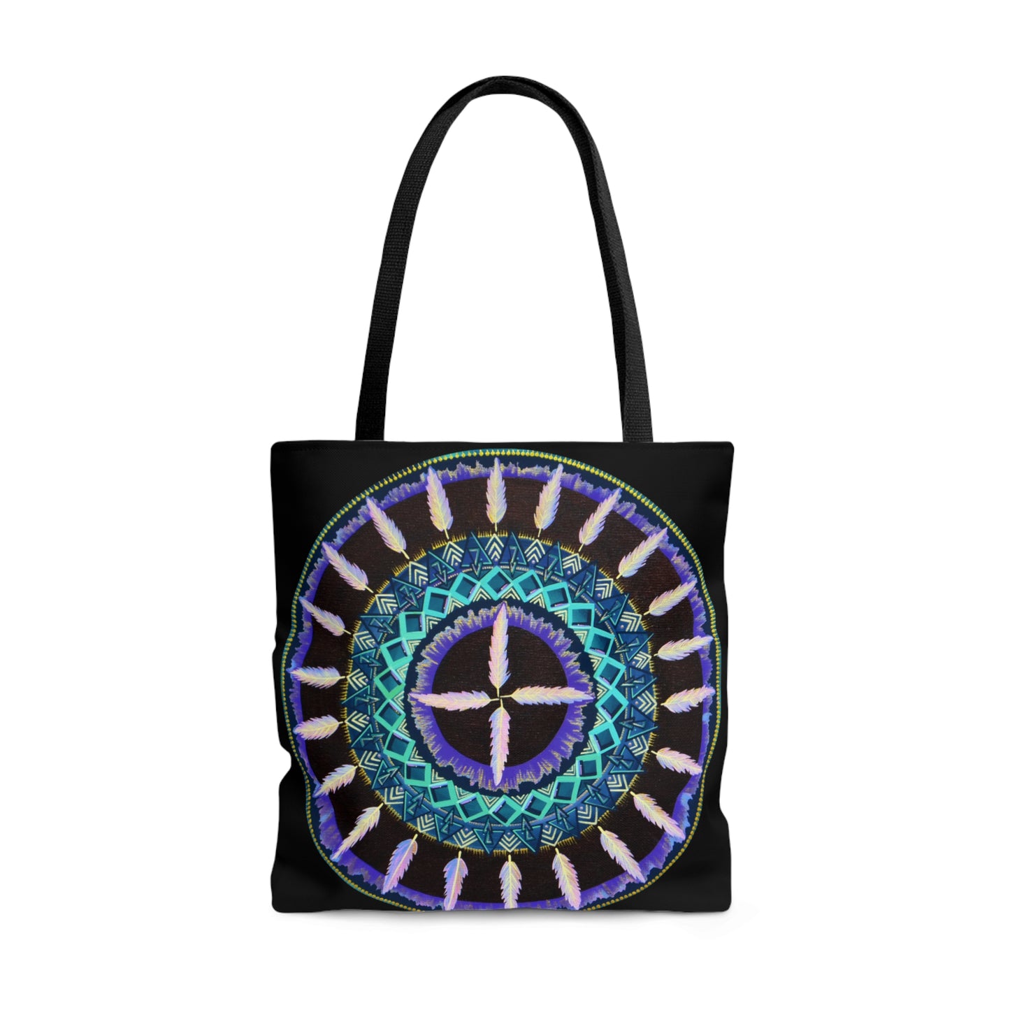 "Cuatro Vientos" Tote Bag (All-Over-Print) - Blue Flame Array Bags