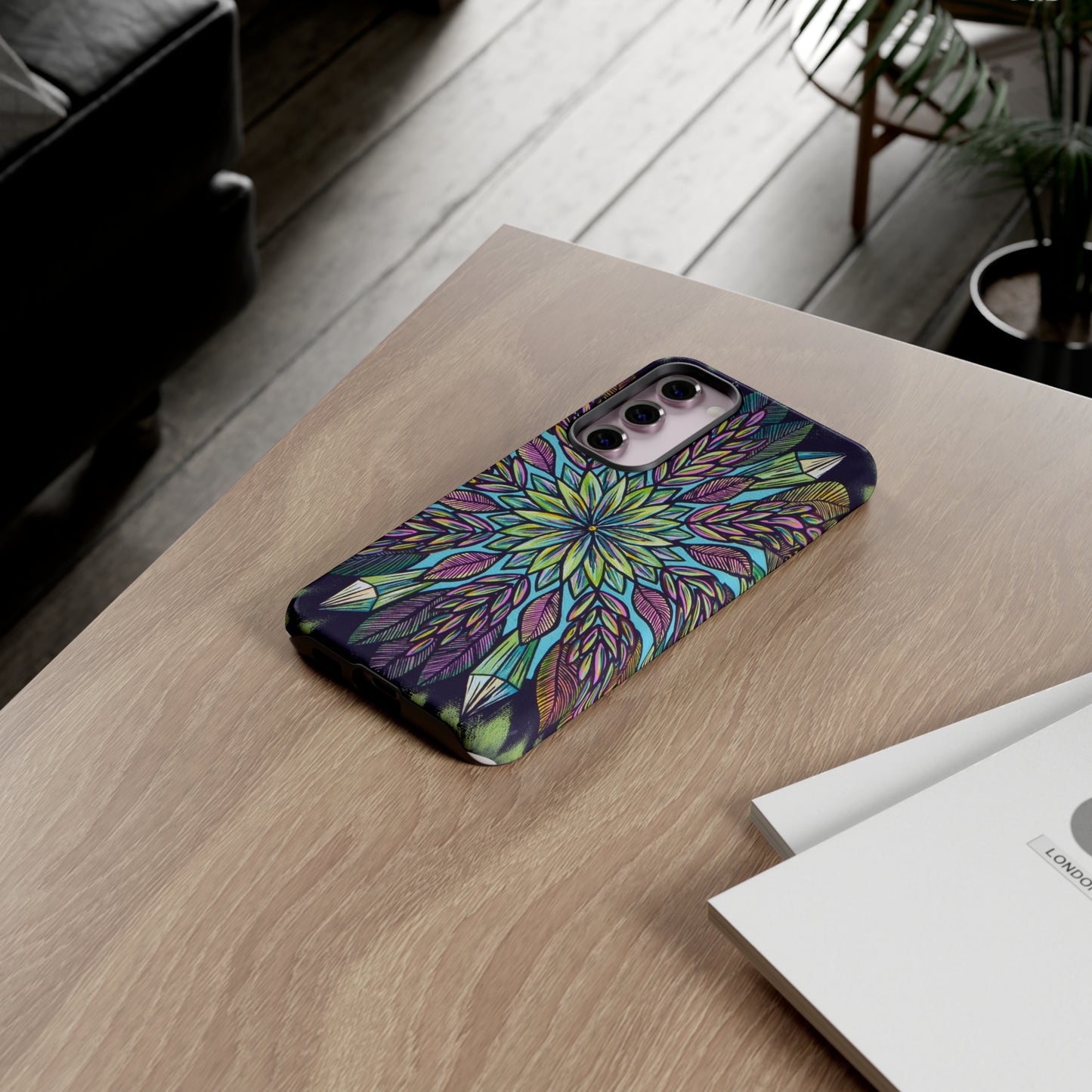 "Krystalhoja" Art Phone Armor - Blue Flame Array Phone Case