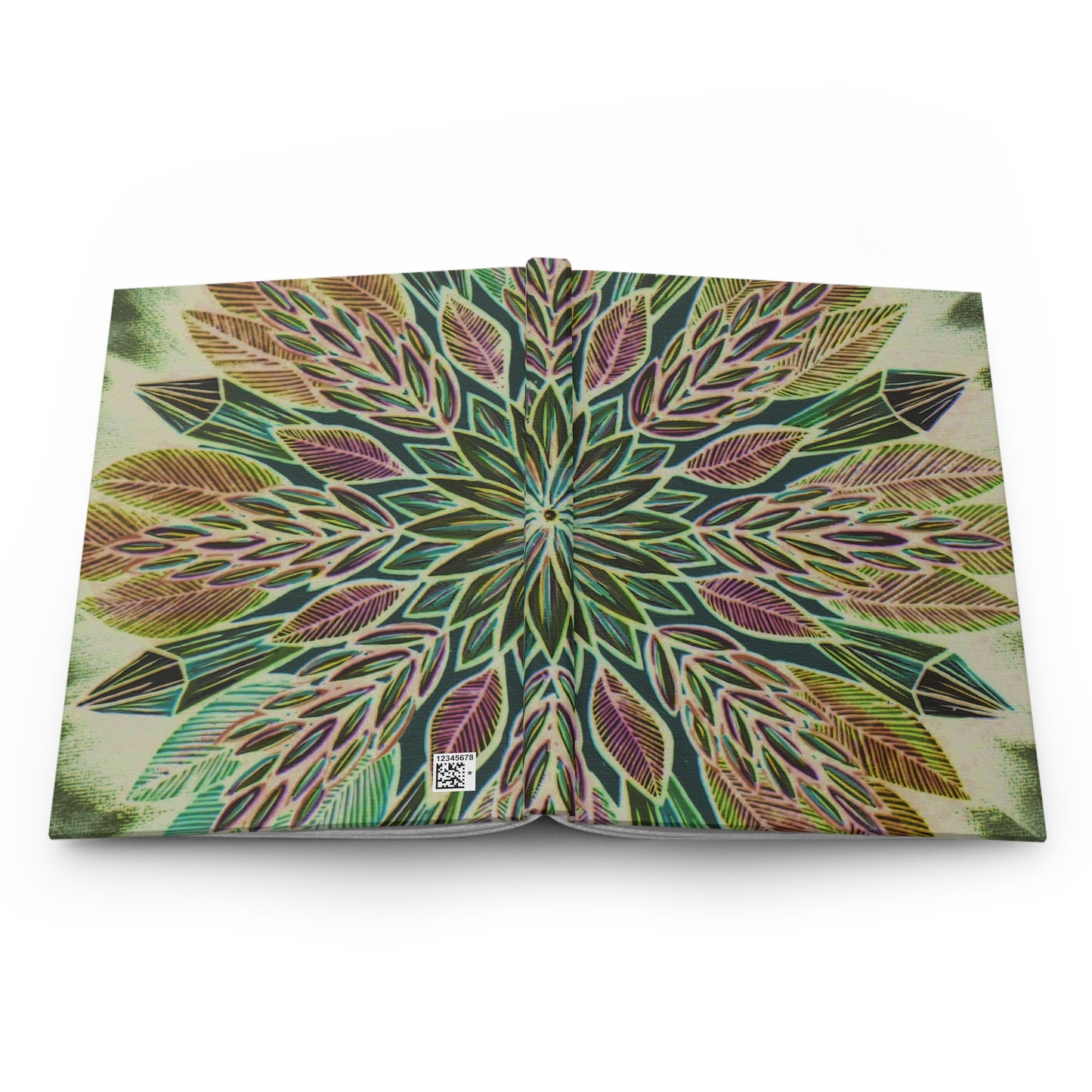 "Krystalhoja Verde" Hardcover Journal - Blue Flame Array Paper products