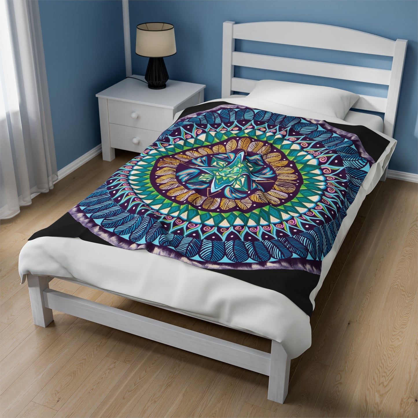 "AquilazurA Kryst'dala" Dreamcatcher Blanket - Blue Flame Array All Over Prints