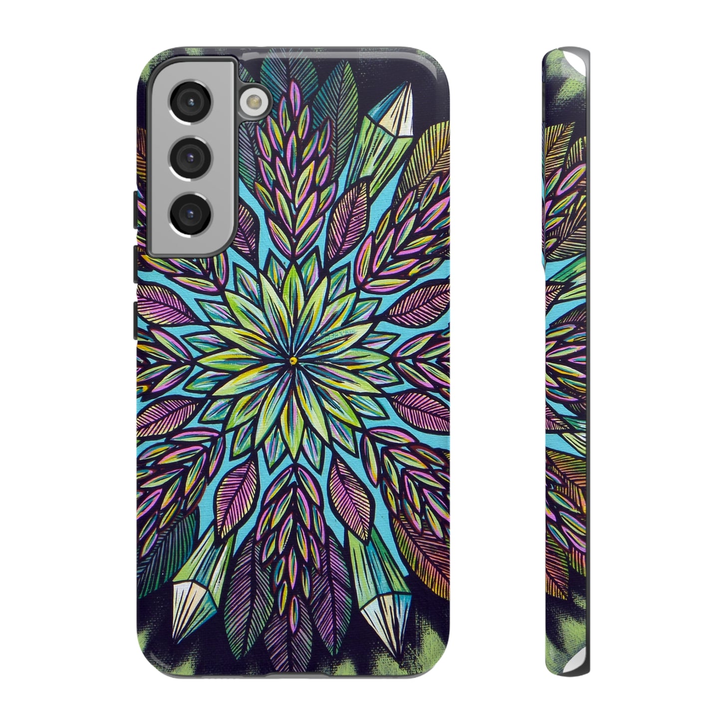 "Krystalhoja" Art Phone Armor - Blue Flame Array Samsung Galaxy S22 Plus / Glossy Phone Case