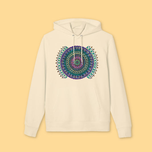 "Mandaladiosa" Organic Cruiser Hoodie (Font&Back Print)