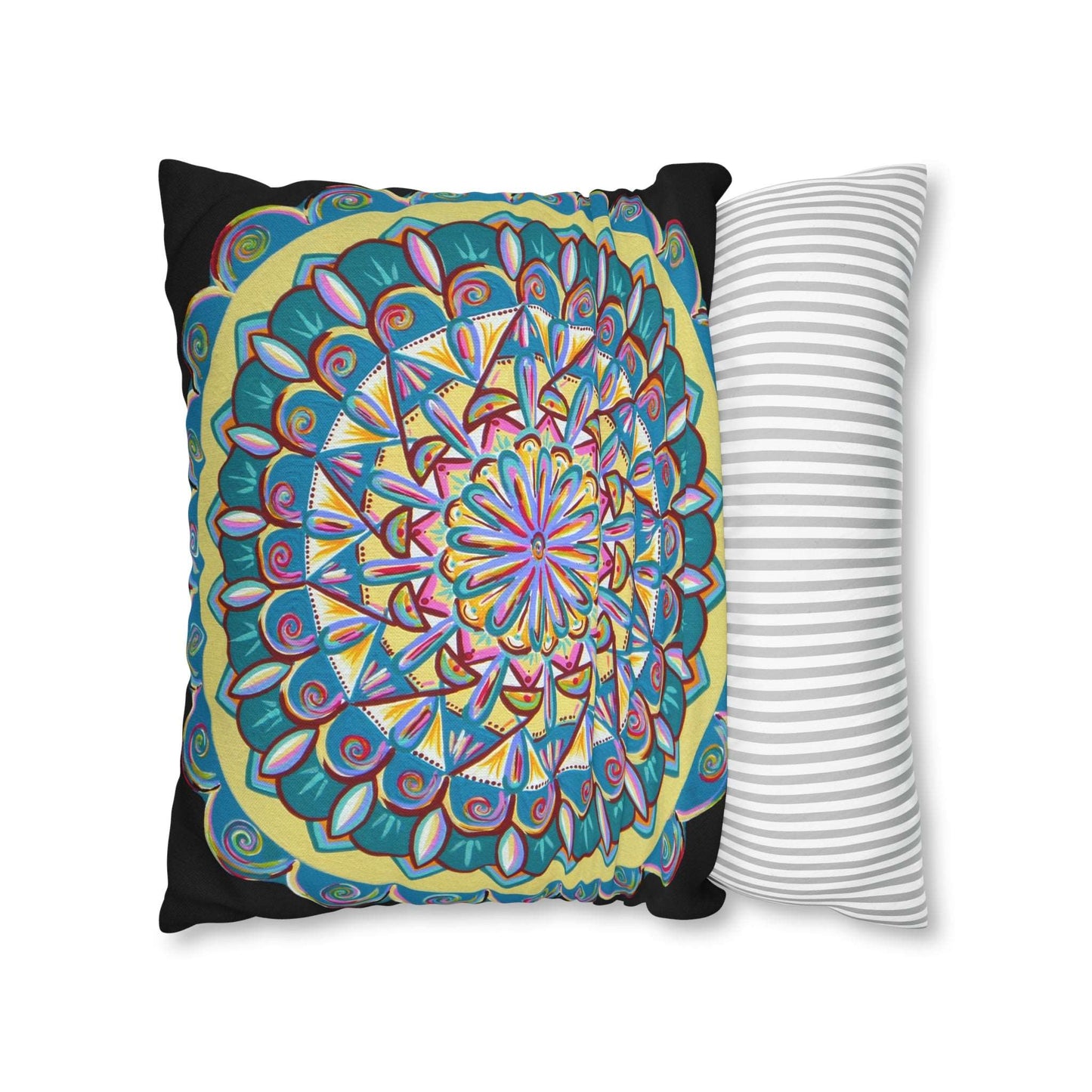 "Almandalayana" Dreamcatcher Pillow Cover - Blue Flame Array Home Decor