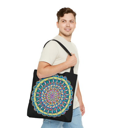 "Almandalayana" Tote Bag (All-Over-Print) - Blue Flame Array Bags