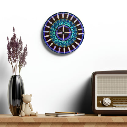 "Cuatro Vientos" Cosmic Clock - Blue Flame Array Home Decor