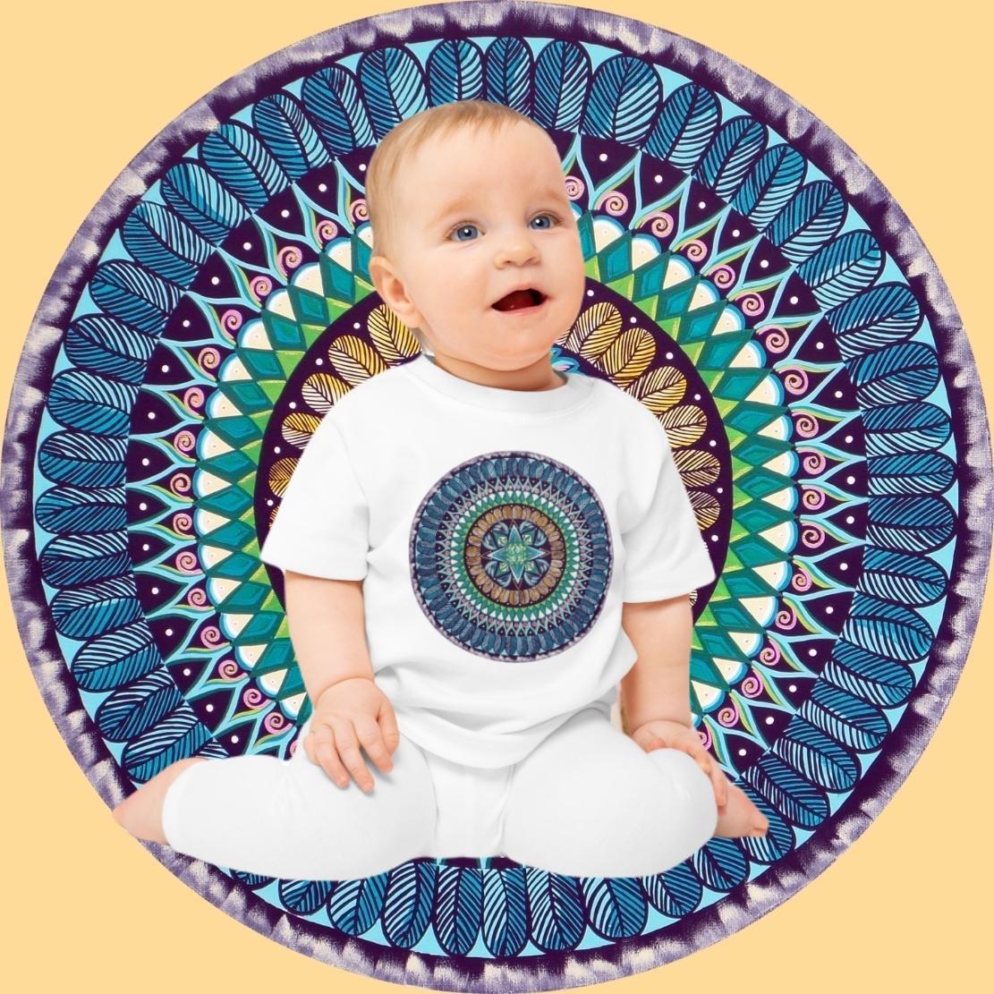 "AquilazurA Kryst'dala" Organic Baby Tee - Blue Flame Array Kids clothes