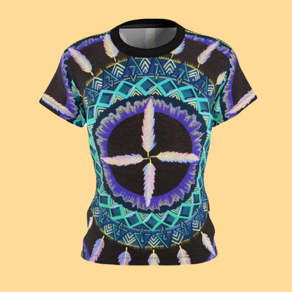 "Cuatro Vientos" Ladies T-Shirt - Blue Flame Array All Over Prints