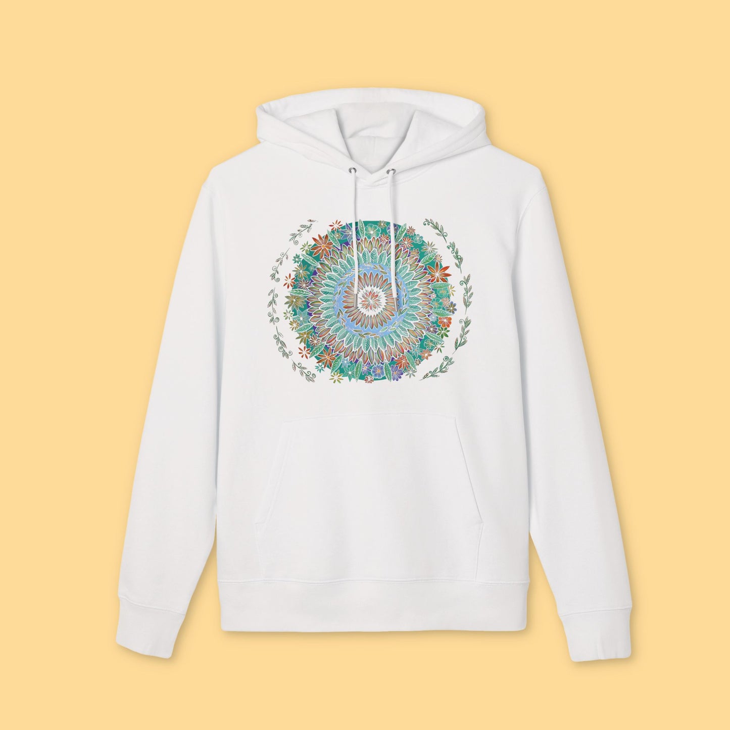 "Mandalavida" Organic Cruiser Hoodie (Font&Back Print)