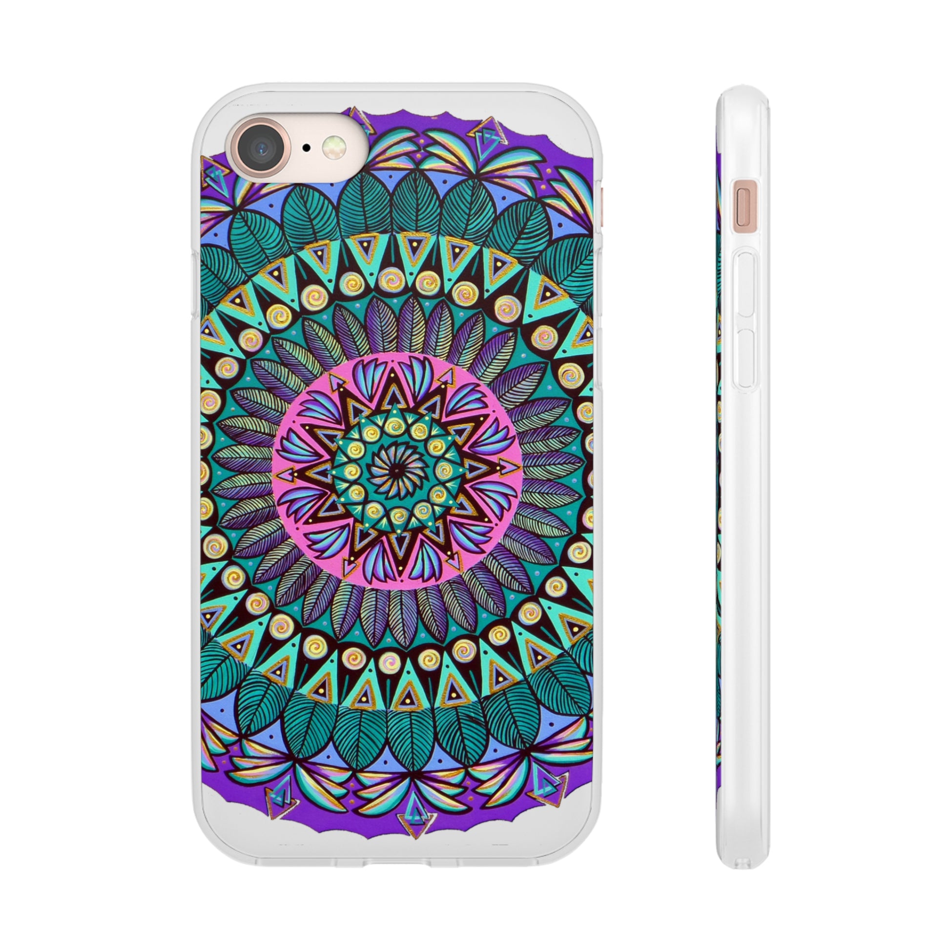 "Mandaladiosa" Art Phone Armor (slim-fit) - Blue Flame Array iPhone 8 Phone Case