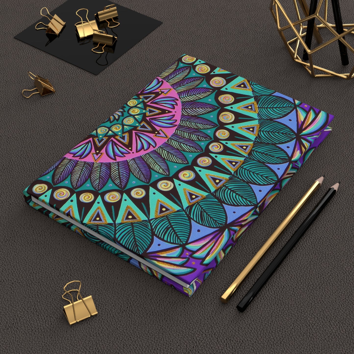 "Mandaladiosa" Hardcover Journal - Blue Flame Array Journal Paper products