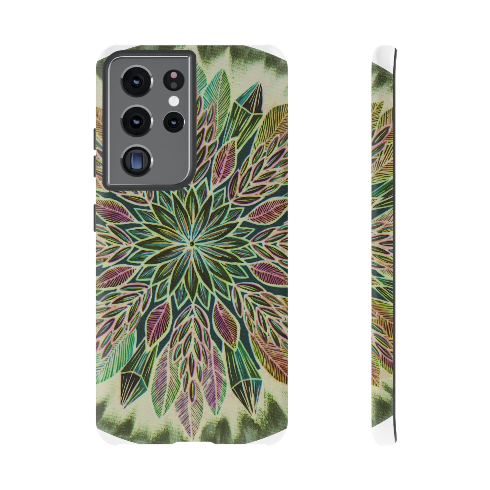 "Krystalhoja Verde" Art Phone Armor - Blue Flame Array Samsung Galaxy S21 Ultra / Matte Phone Case