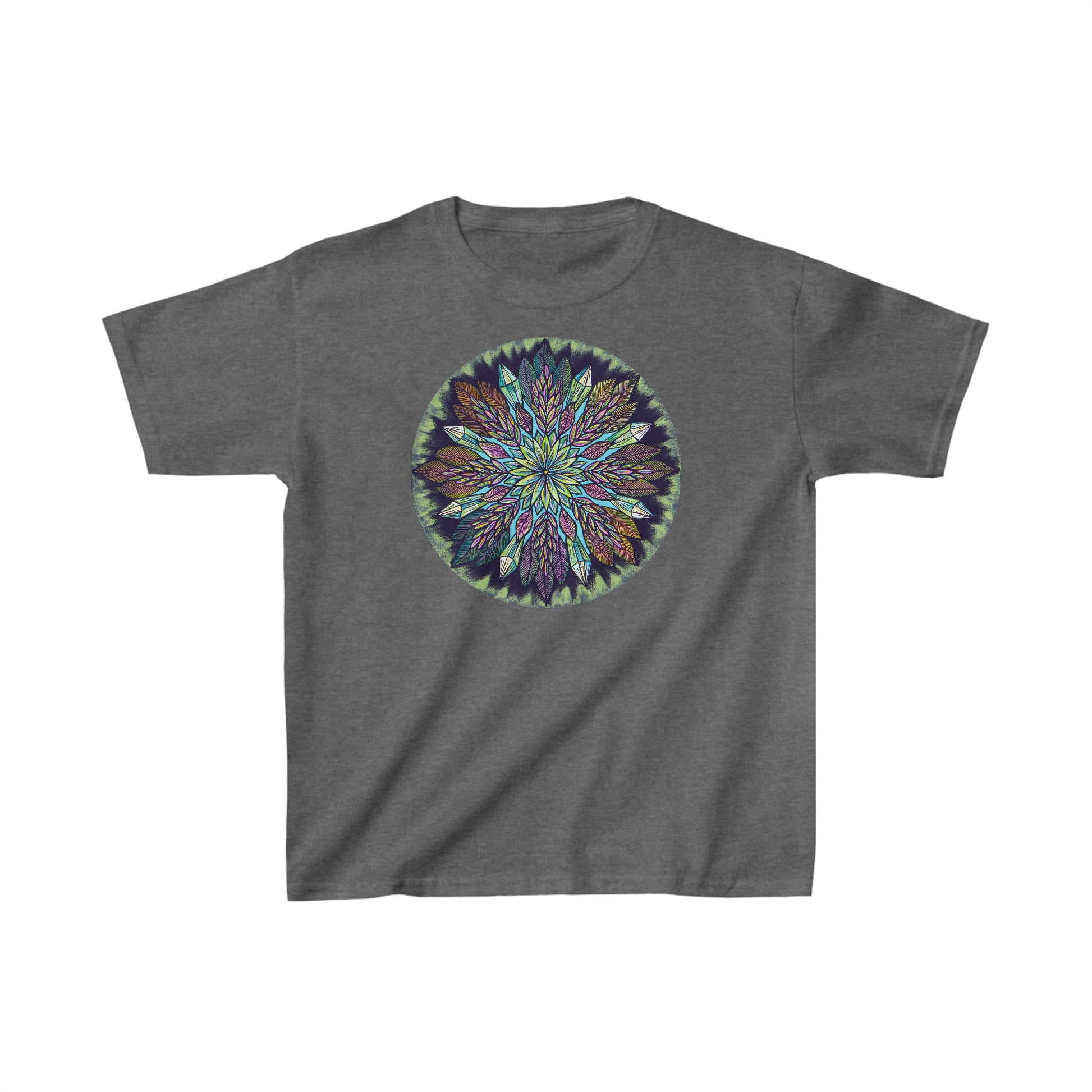 "Krystalhoja" Heavy Cotton Tee - Blue Flame Array XS / Dark Heather Kids clothes