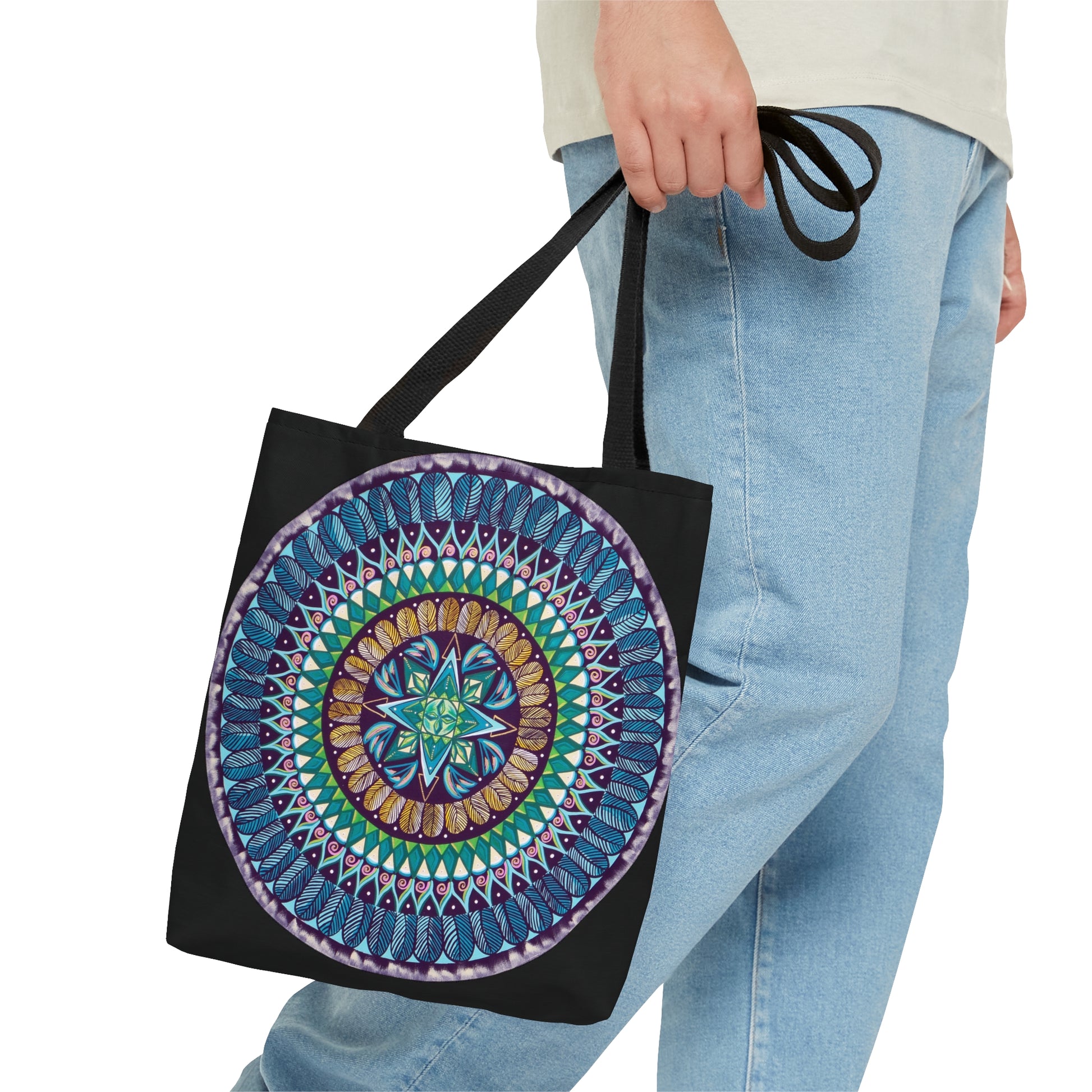 "AquilazurA Kryst'dala" Tote Bag (All-Over-Print) - Blue Flame Array Small Bags