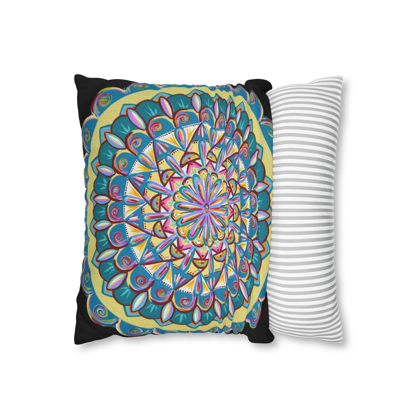 "Almandalayana" Dreamcatcher Pillow Cover - Blue Flame Array Home Decor