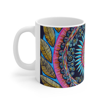 "Mandalamirananda" White Ceramic Mug