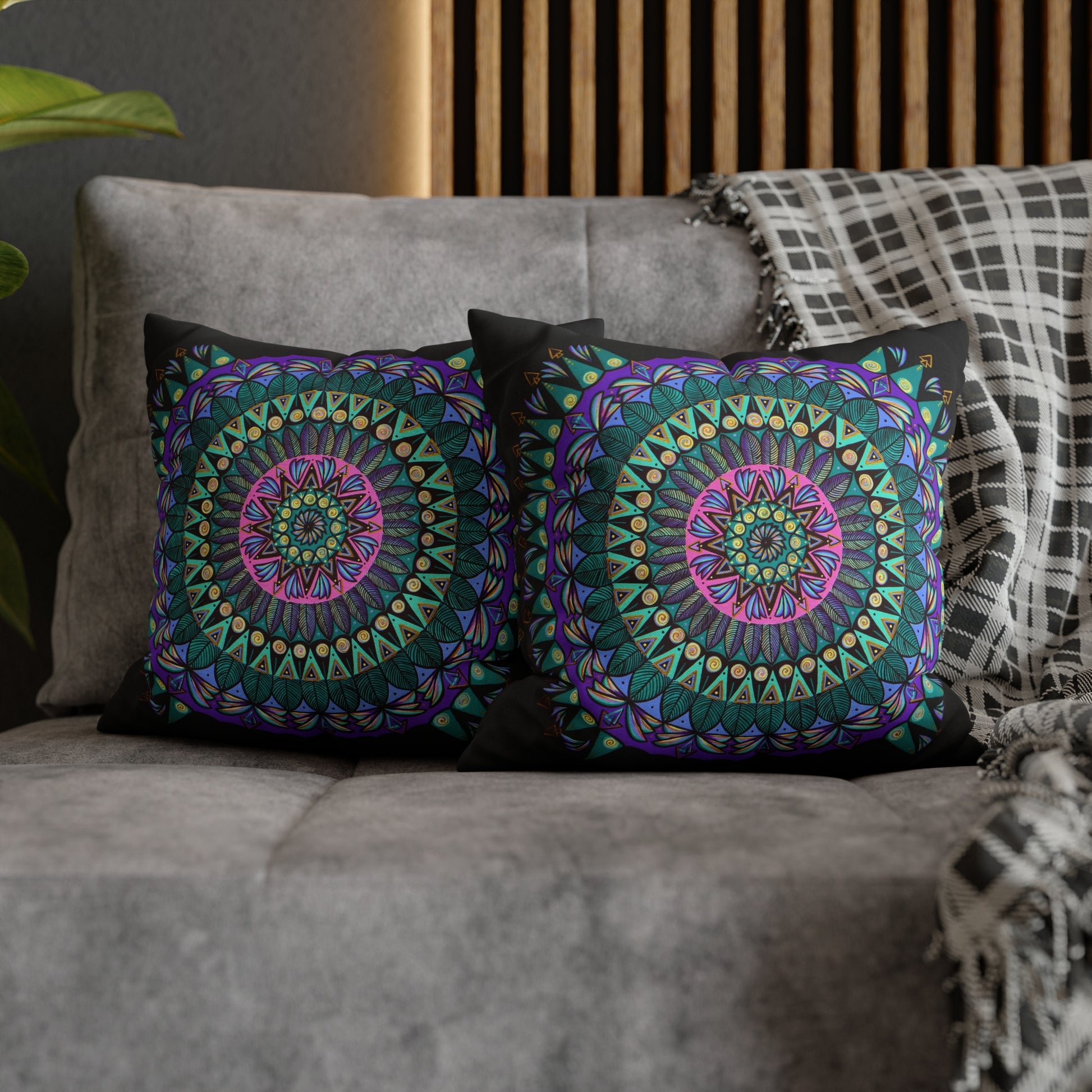 "Mandaladiosa" Dreamcatcher Pillow Cover - Blue Flame Array Home Decor