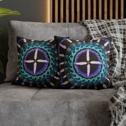 "Cuatro Vientos" Dreamcatcher Pillow Cover - Blue Flame Array Home Decor