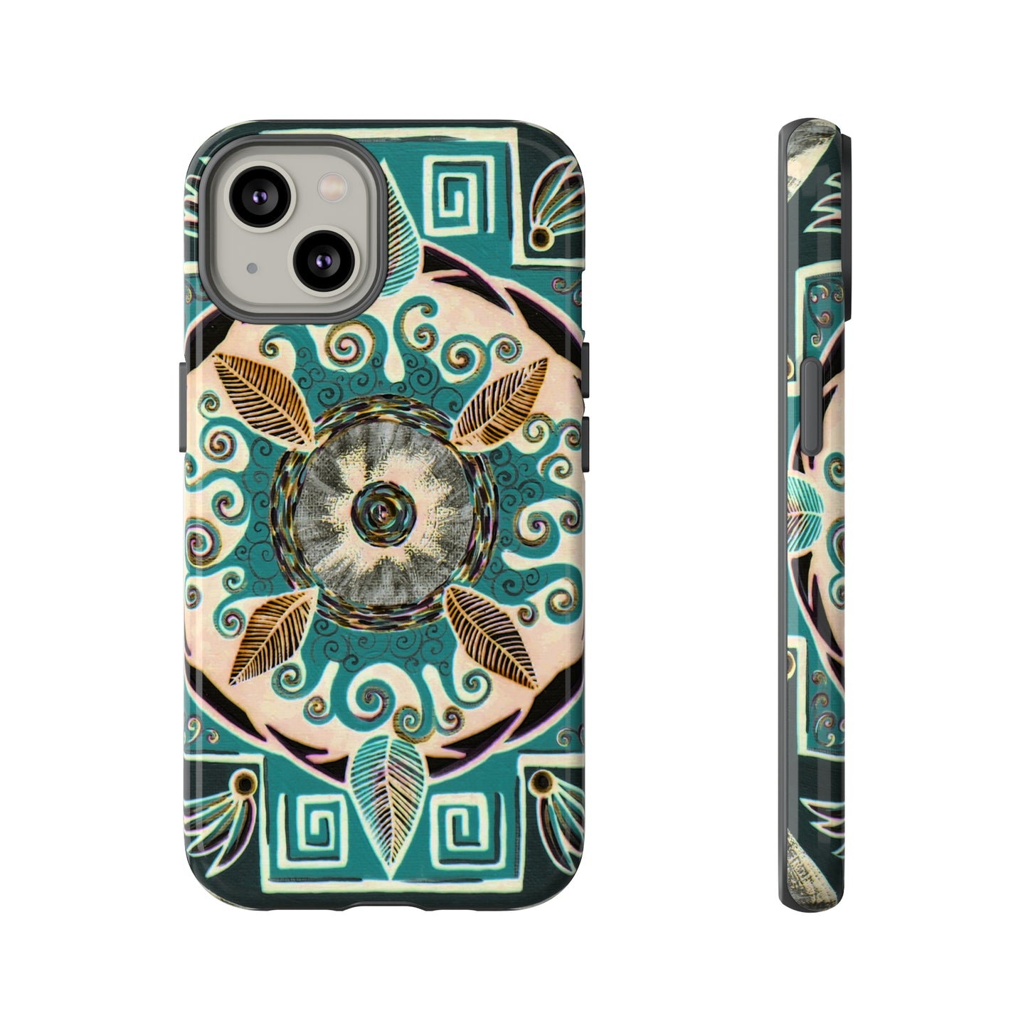 "Hojachakanazura" Art Phone Armor - Blue Flame Array iPhone 14 / Glossy Phone Case