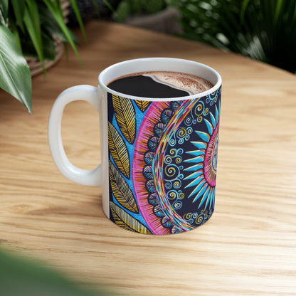 "Mandalamirananda" White Ceramic Mug