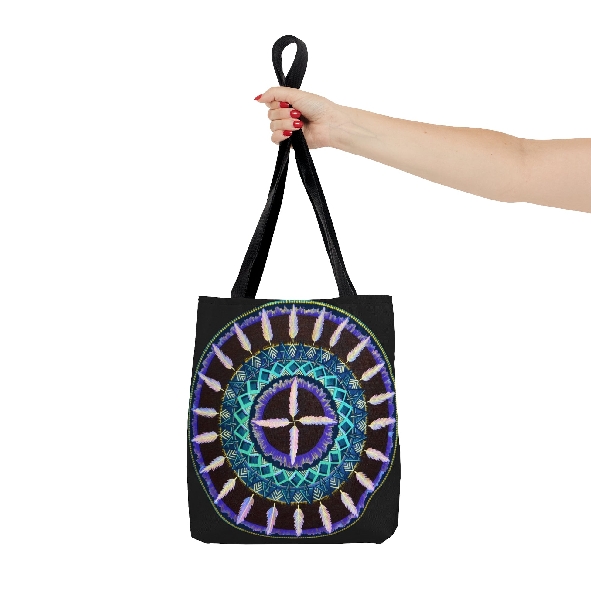 "Cuatro Vientos" Tote Bag (All-Over-Print) - Blue Flame Array Bags