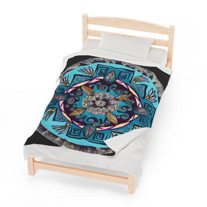 "Hojachakana" Dreamcatcher Blanket - Blue Flame Array All Over Prints