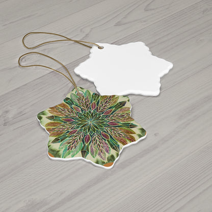 "Krystalhoja Verde" Ceramic Ornament