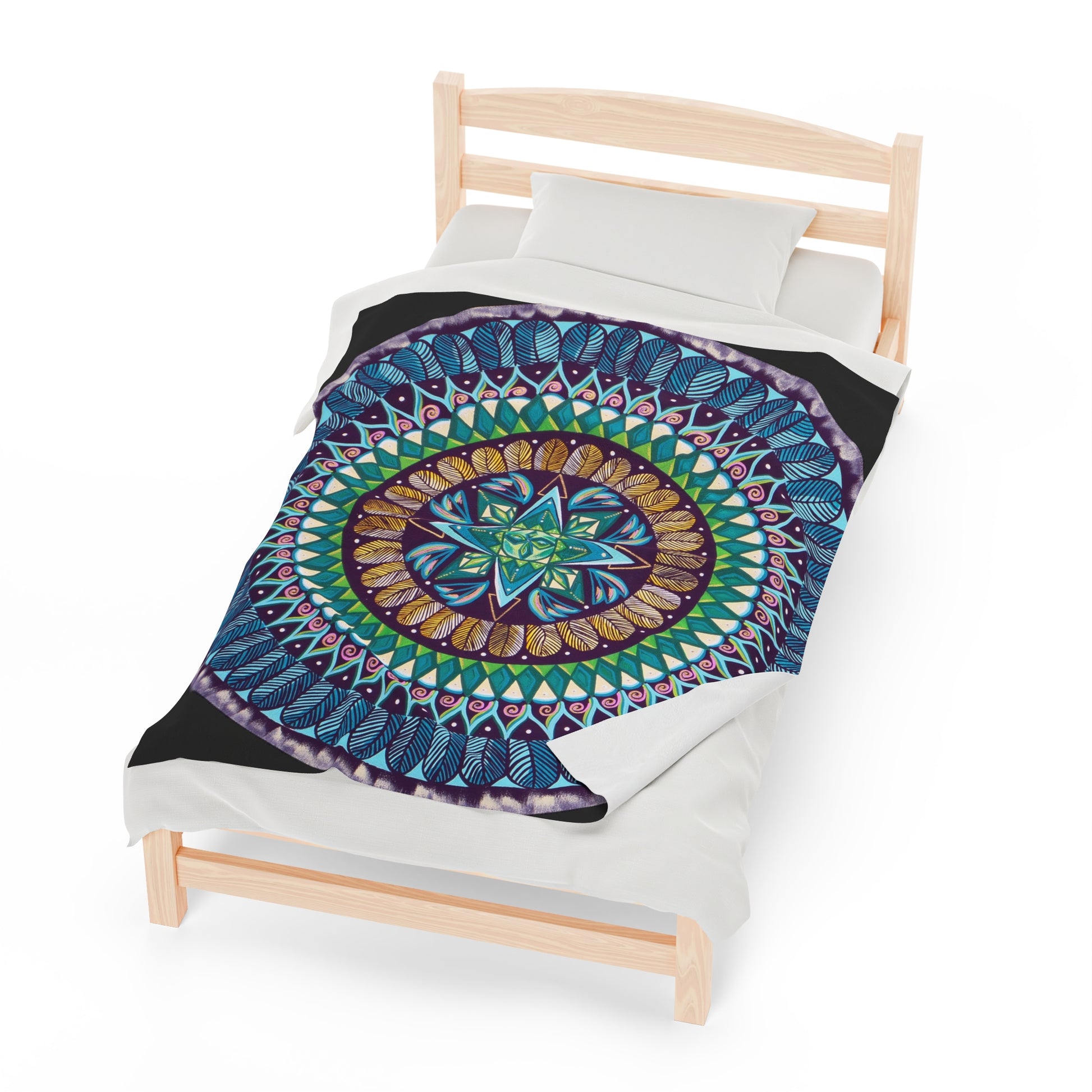 "AquilazurA Kryst'dala" Dreamcatcher Blanket - Blue Flame Array All Over Prints