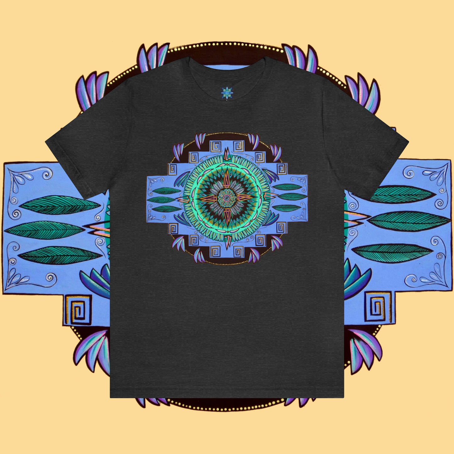 "Plumachakana" Lords & Ladies Tee - Blue Flame Array Dark Grey Heather / S T-Shirt