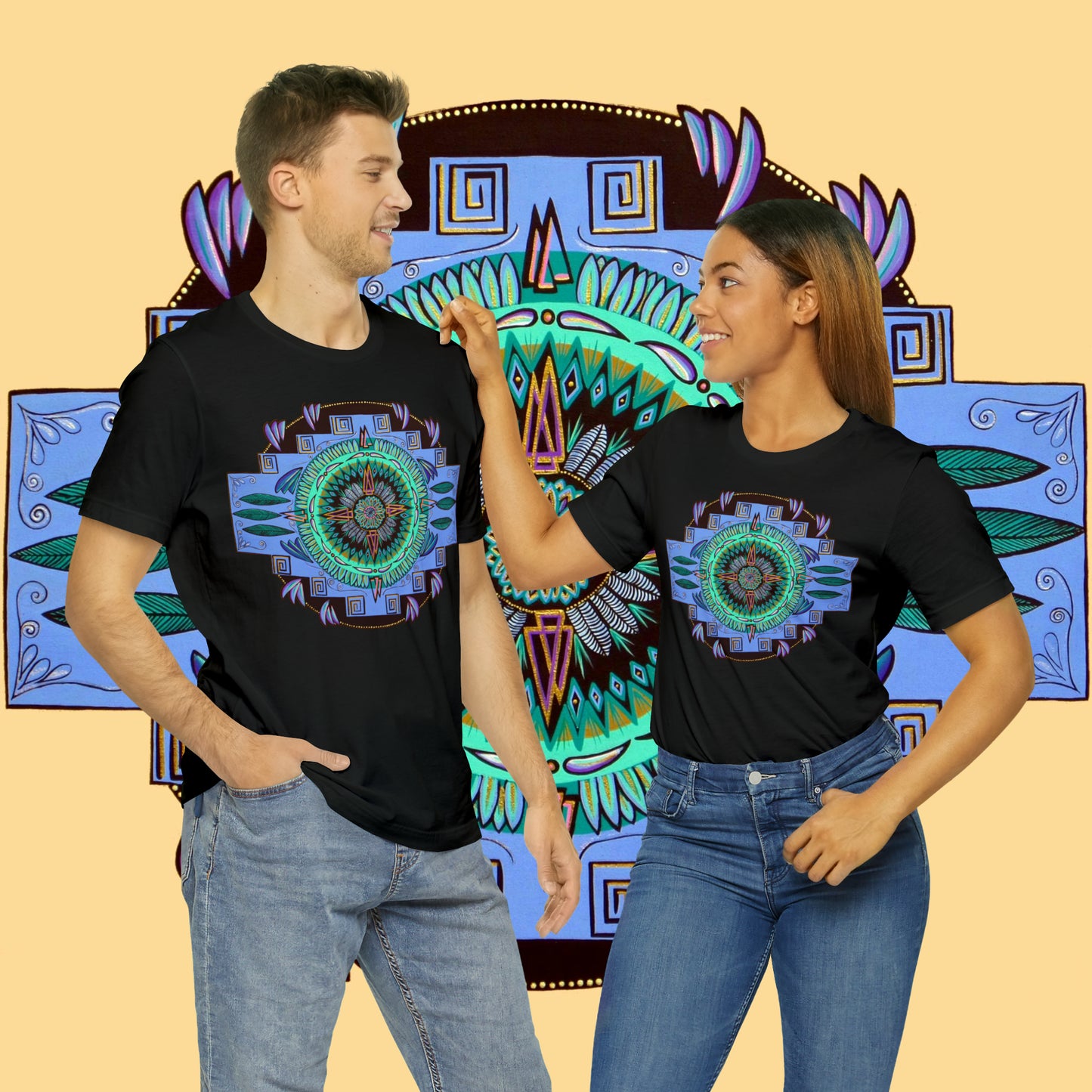 "Plumachakana" Lords & Ladies Tee - Blue Flame Array T-Shirt