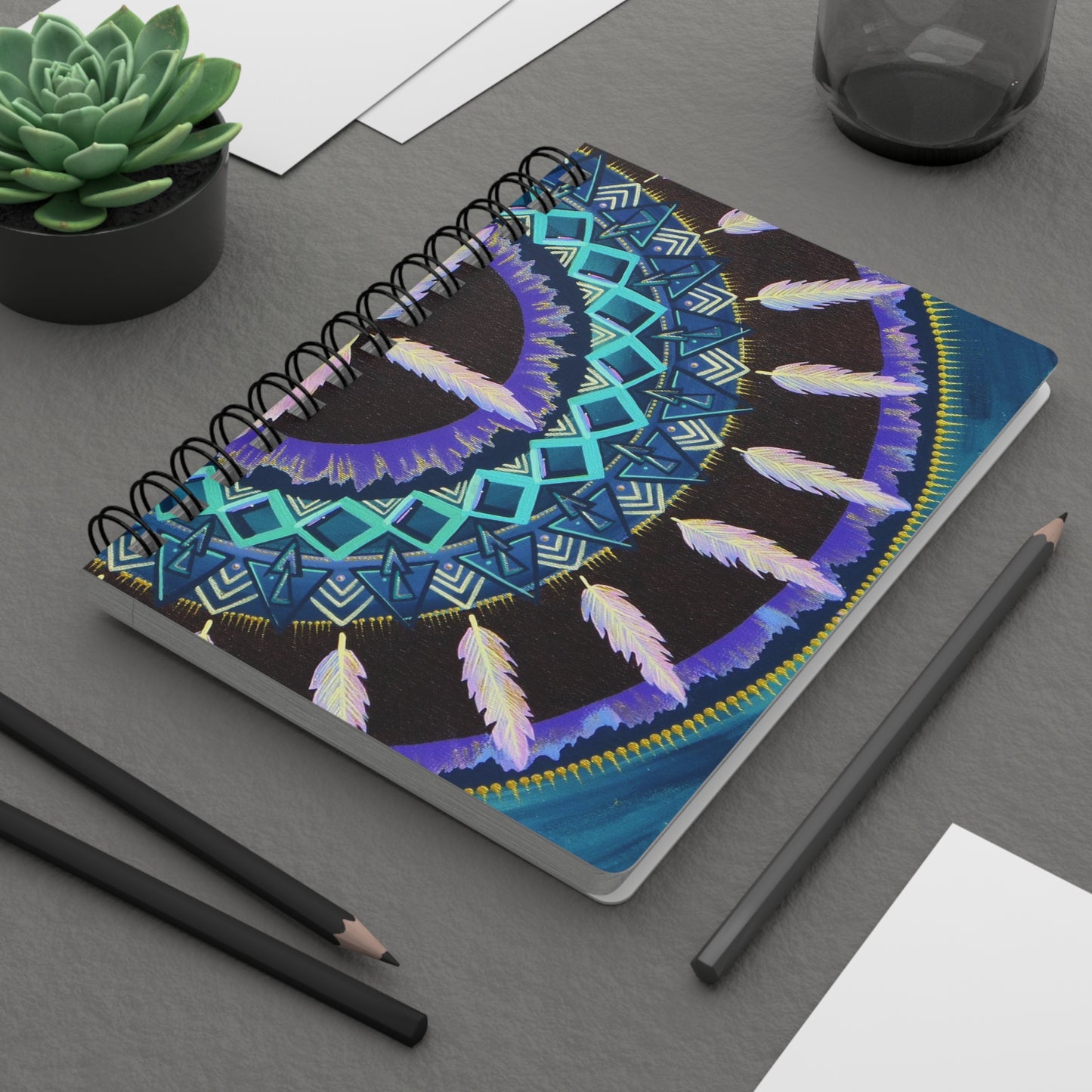 "Cuatro Vientos" Spiral Bound Journal - Blue Flame Array One Size Paper products