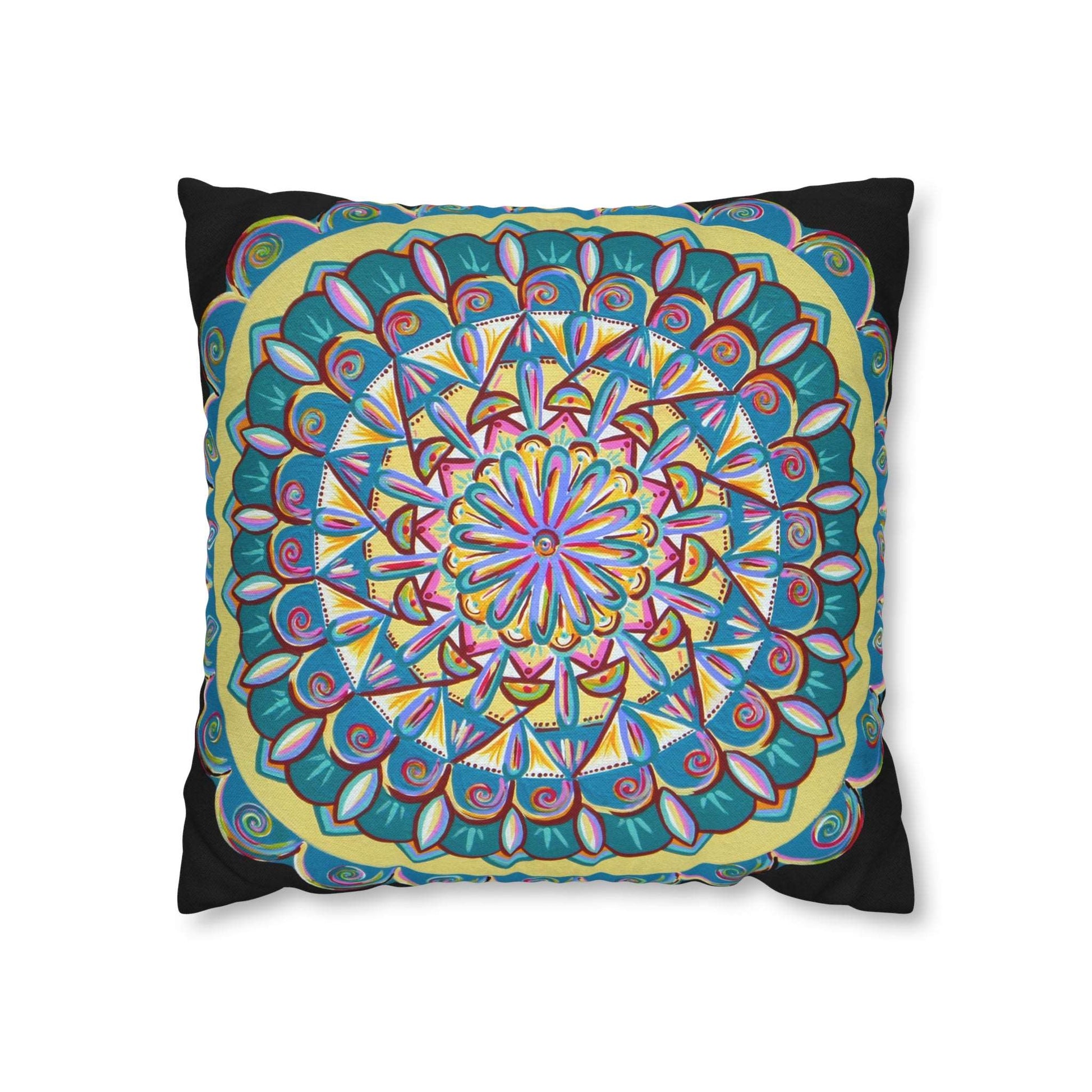 "Almandalayana" Dreamcatcher Pillow Cover - Blue Flame Array Home Decor