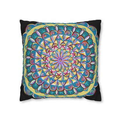 "Almandalayana" Dreamcatcher Pillow Cover - Blue Flame Array Home Decor