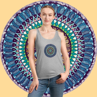 "AquilazurA Kryst'dala" Ladies Organic Tank Top - Blue Flame Array Tank Top