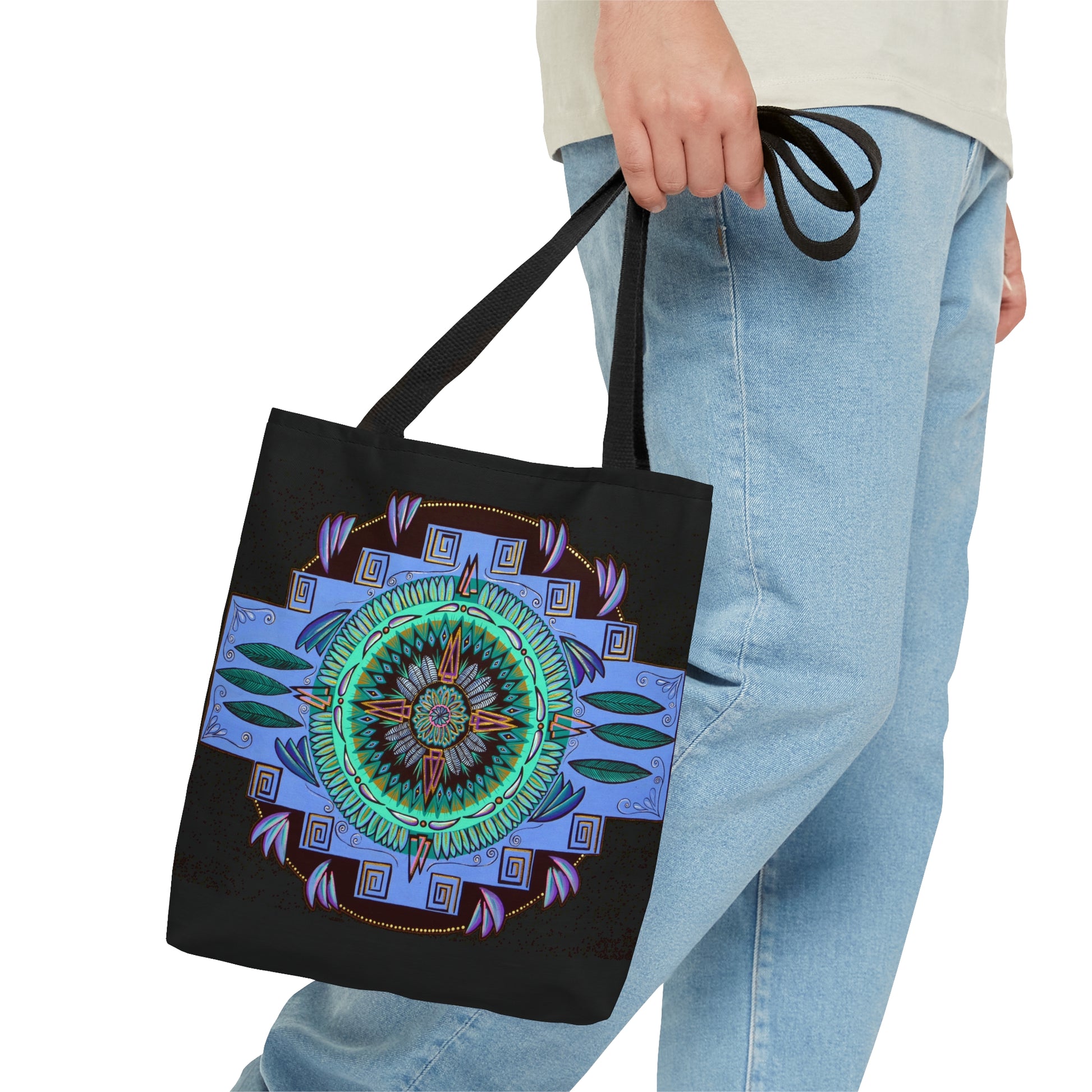 "Plumachakana" Tote Bag (All-Over-Print) - Blue Flame Array Small Bags