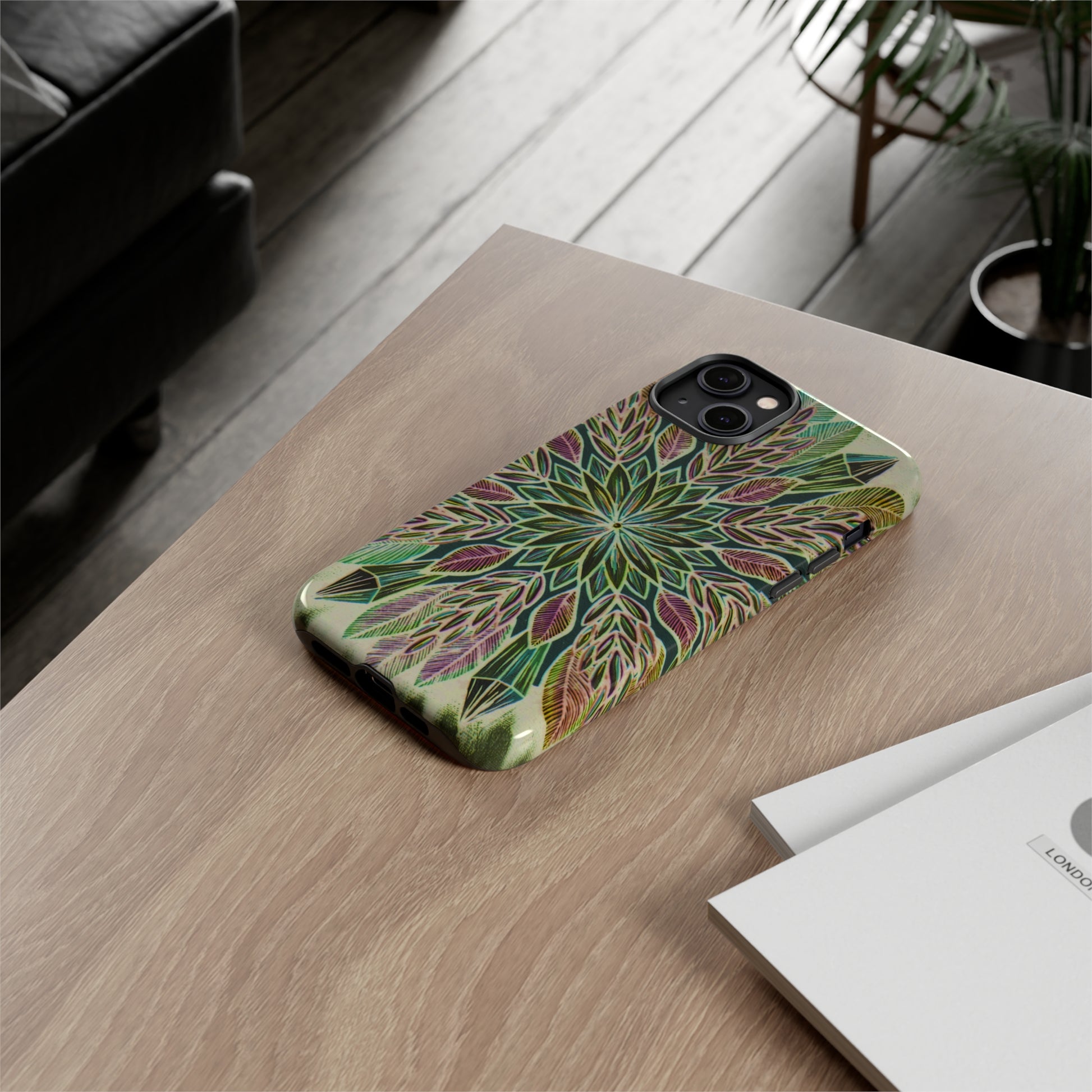 "Krystalhoja Verde" Art Phone Armor - Blue Flame Array Phone Case