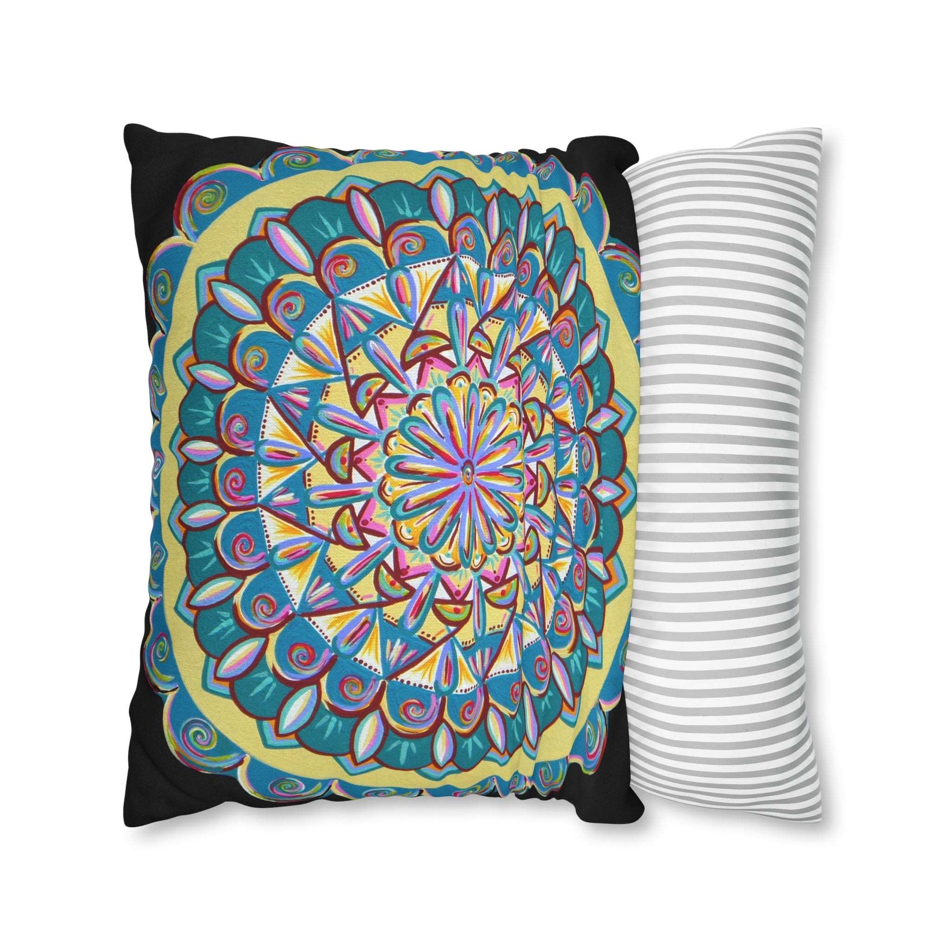 "Almandalayana" Dreamcatcher Pillow Cover - Blue Flame Array Home Decor