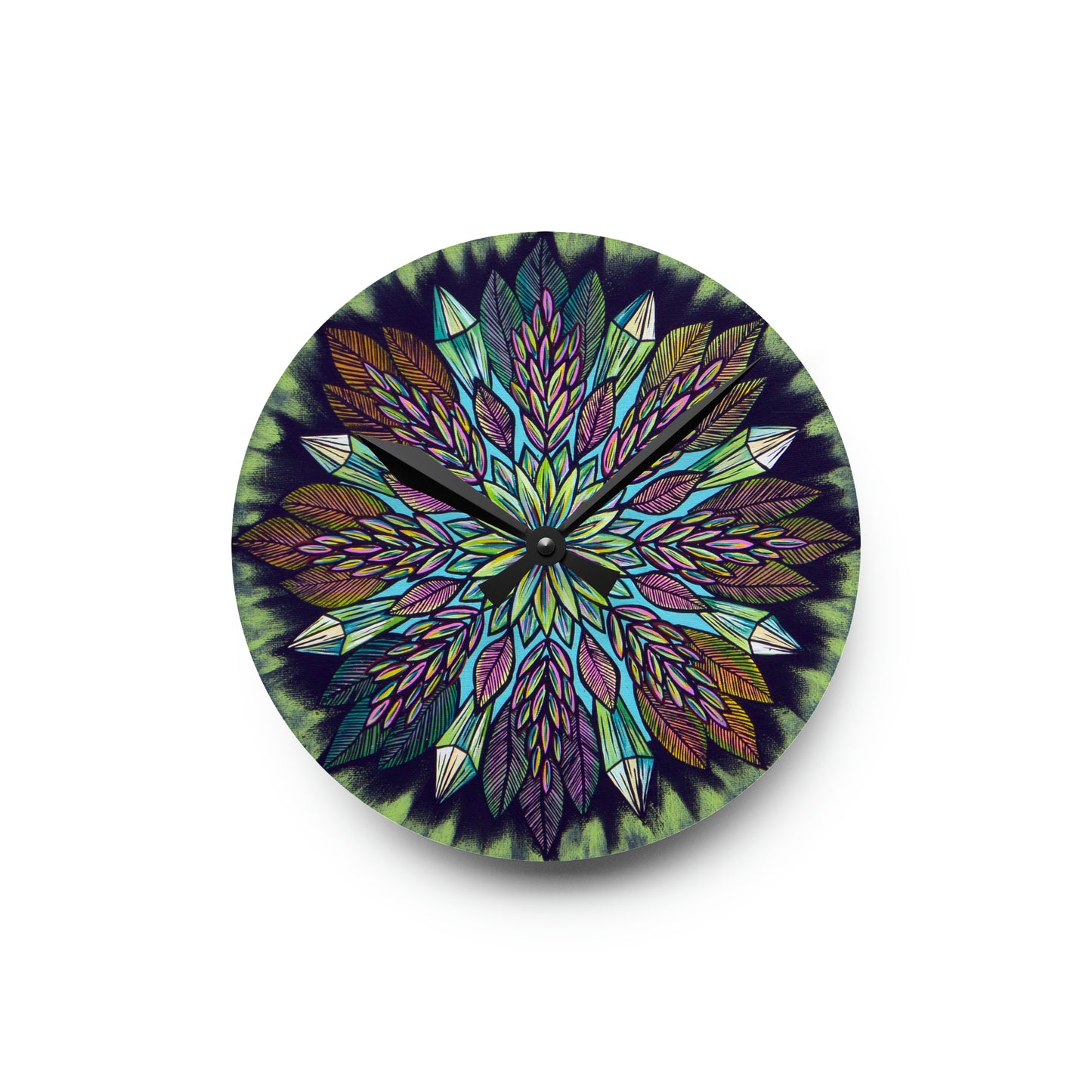 "Krystalhoja" Cosmic Clock - Blue Flame Array 8'' × 8'' (Round) Home Decor